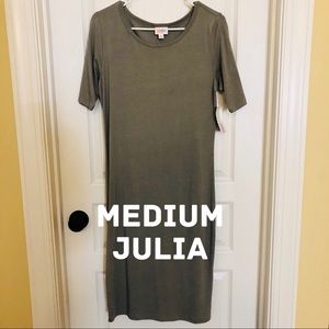 Medium LuLaRoe Julia Dress- Solid Gray